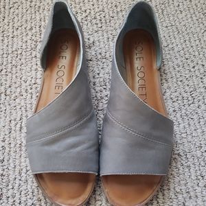 Sole Society women's open toe flats,  9.5